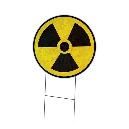AMISTAD Corrugated Plastic Sign with Stakes 16 in. Circular - Radioactive AM2045207